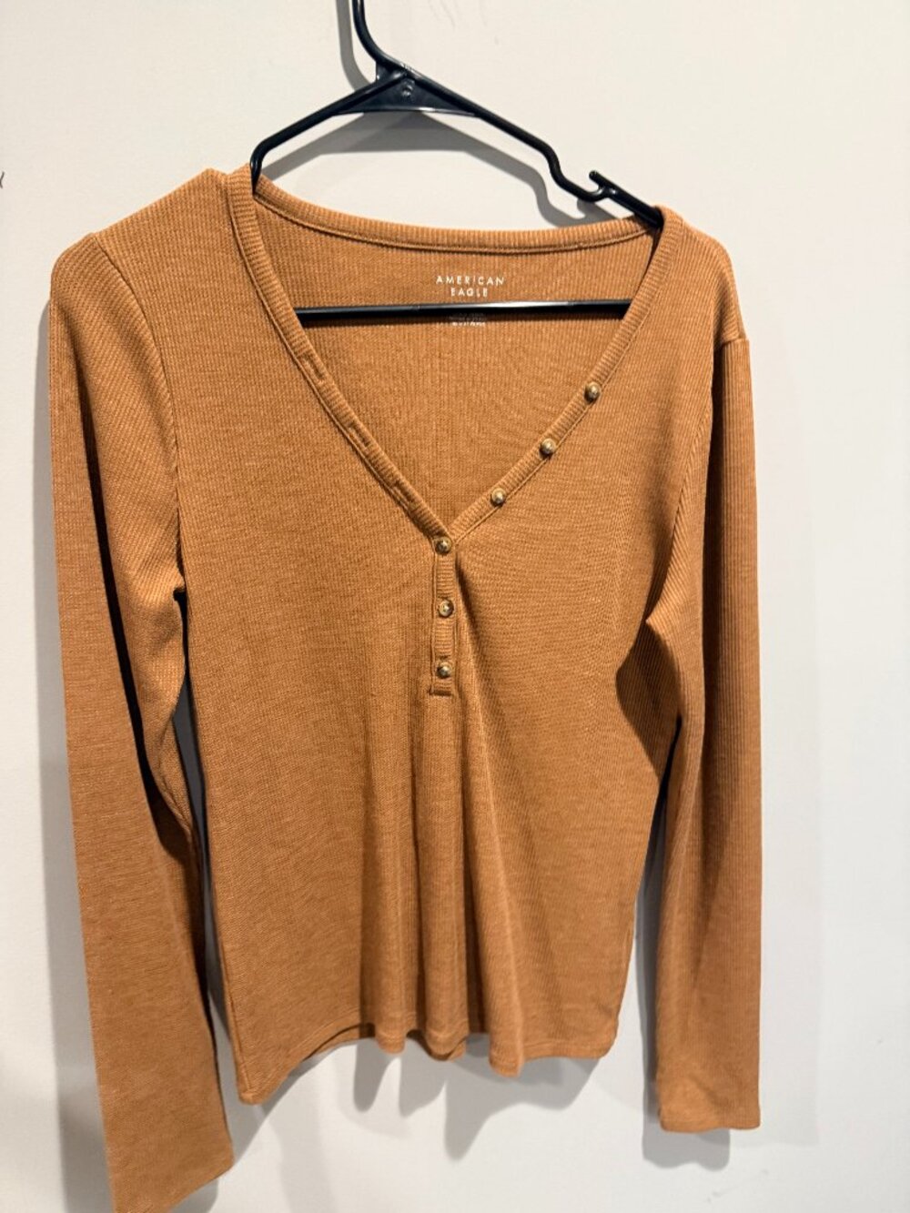 Waffle Knit Henley Shirt